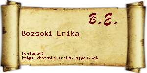 Bozsoki Erika névjegykártya